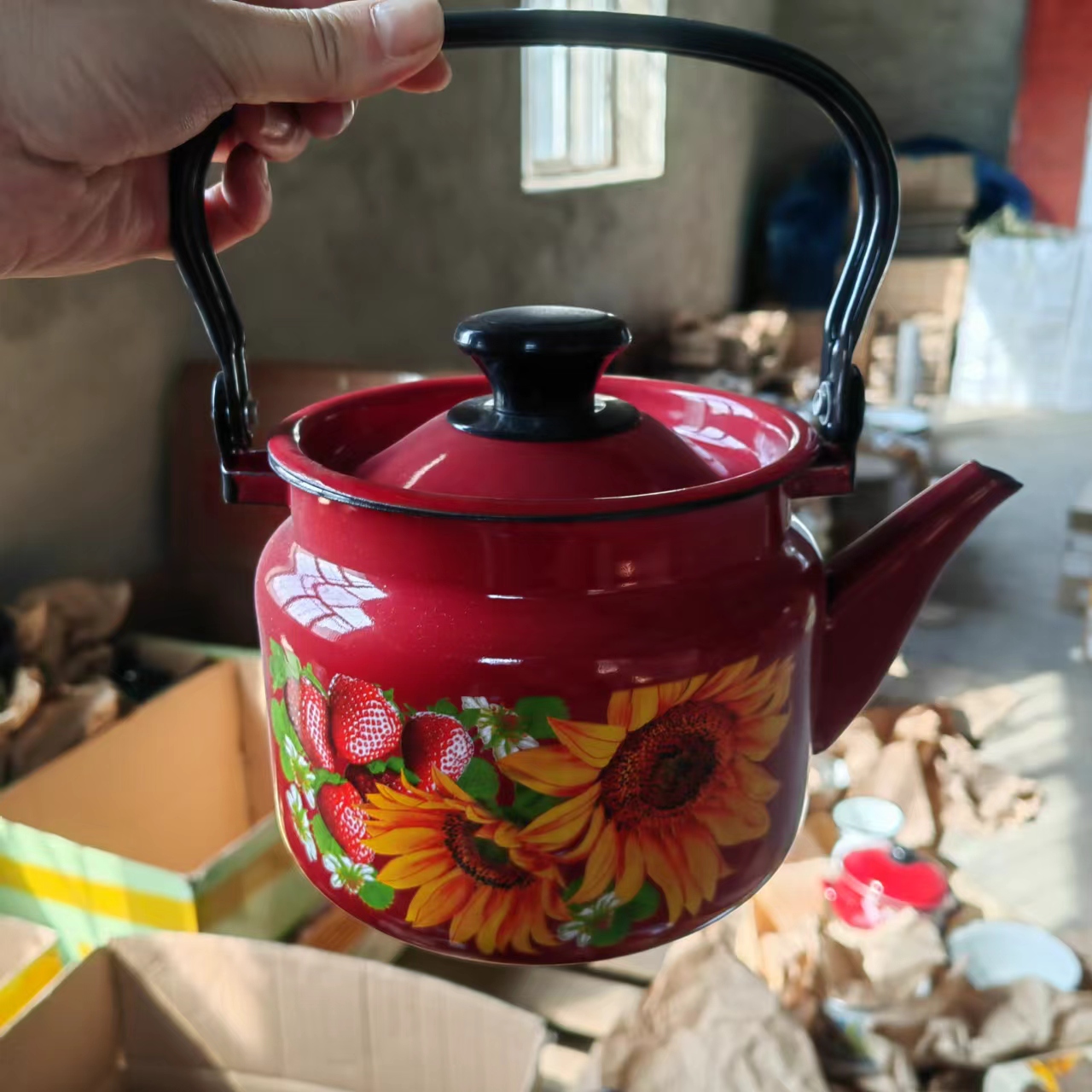 俄罗斯原装进口怀旧复古《瑕疵》搪瓷厨具 烧水壶 