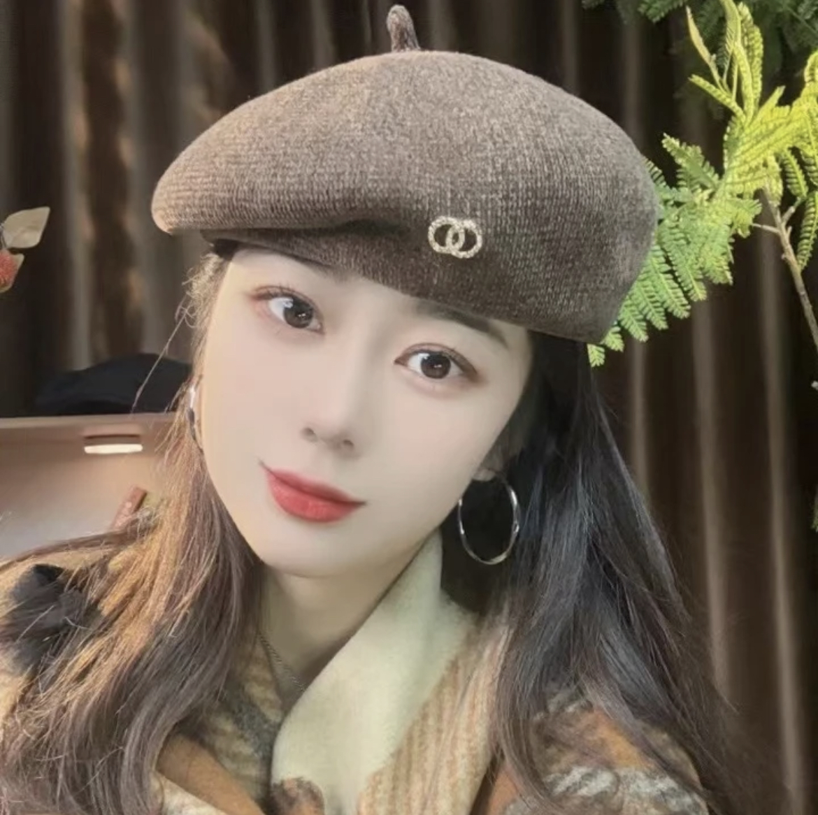 2024新款定型贝雷帽显脸小秋冬百搭网红高级感纯色绒感帽子贝雷帽