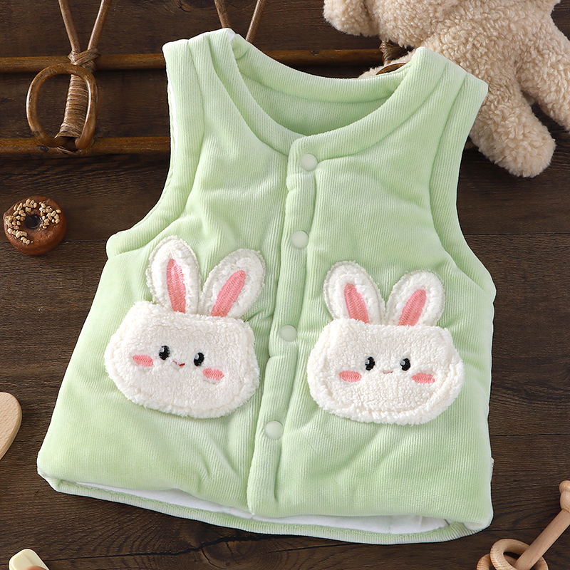 婴儿马甲秋冬季加绒加厚宝宝坎肩夹棉保暖内穿婴幼儿背心外穿洋气