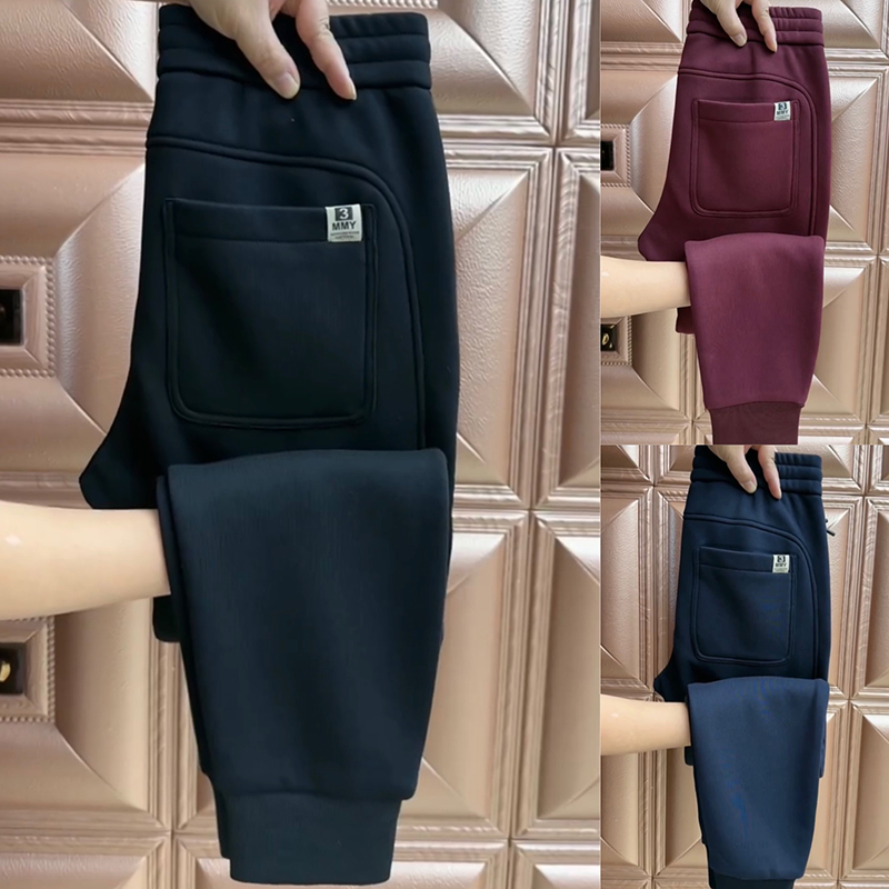 休闲裤男士2023冬季纯色百搭运动束脚卫裤潮流加绒加厚小脚哈伦裤