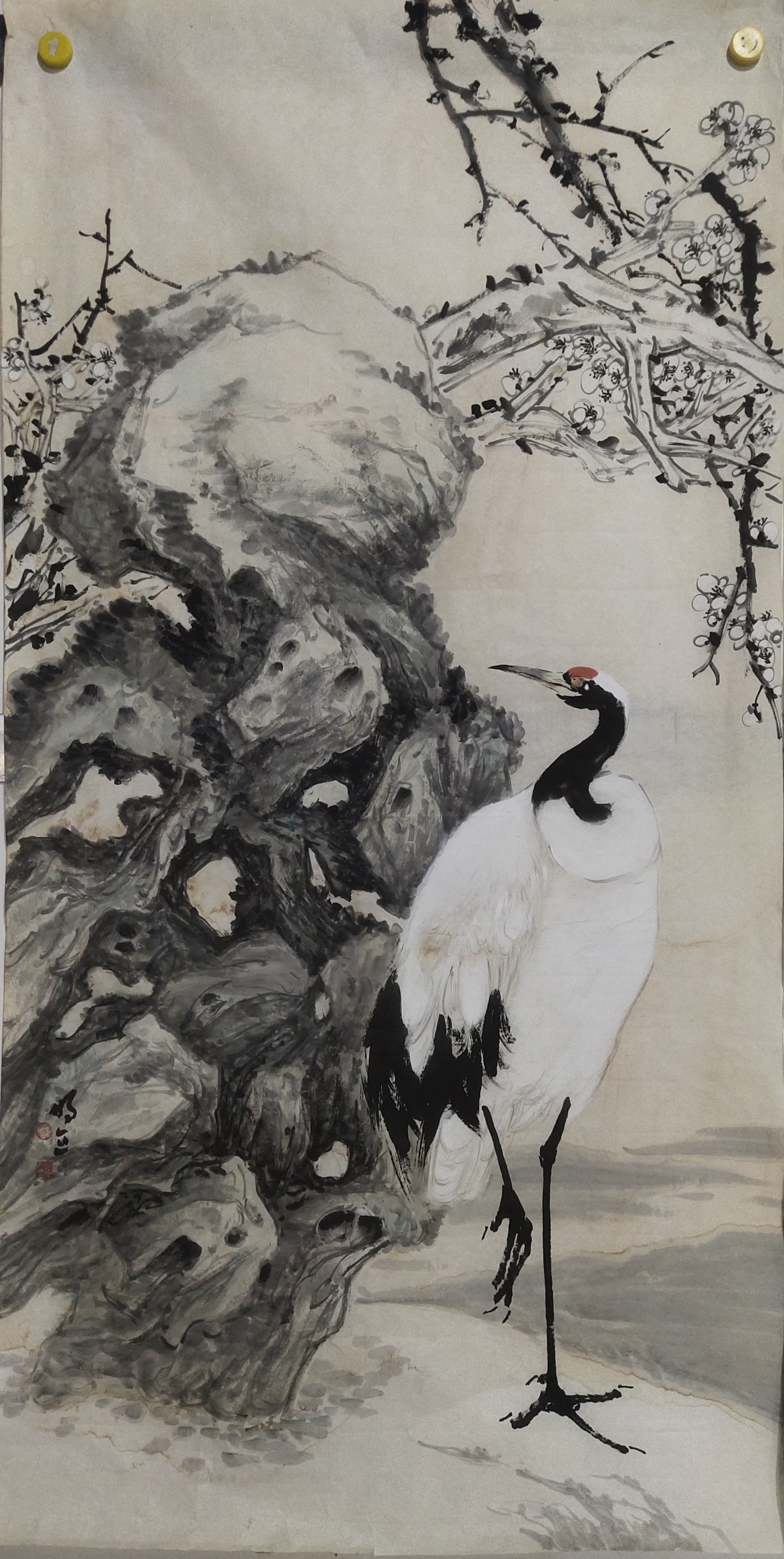 张明立手绘四尺整张，高136Cm，宽68Cm