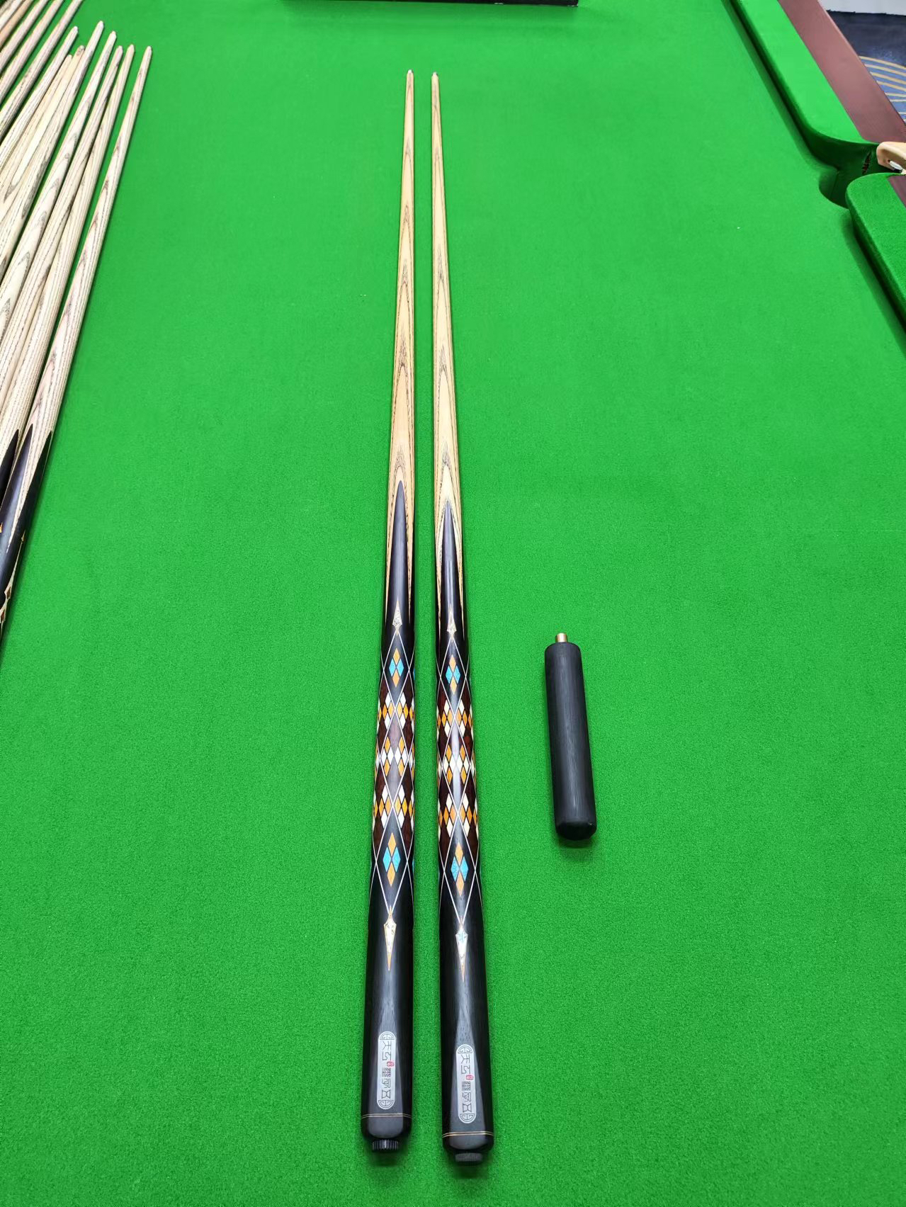 全新天工墨子5台球杆中式黑八杆斯诺克球杆一体通杆小头杆免漆杆