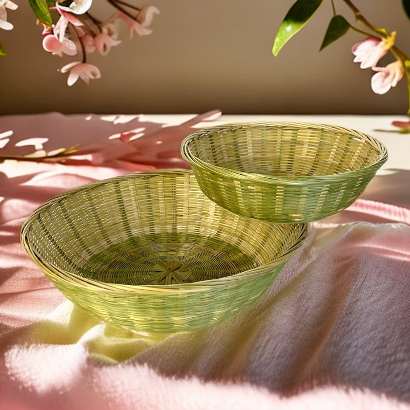 L1买一送一竹篮子馒头框馍馍框竹簸箕鸡蛋篮洗菜沥水篮水果篮家居