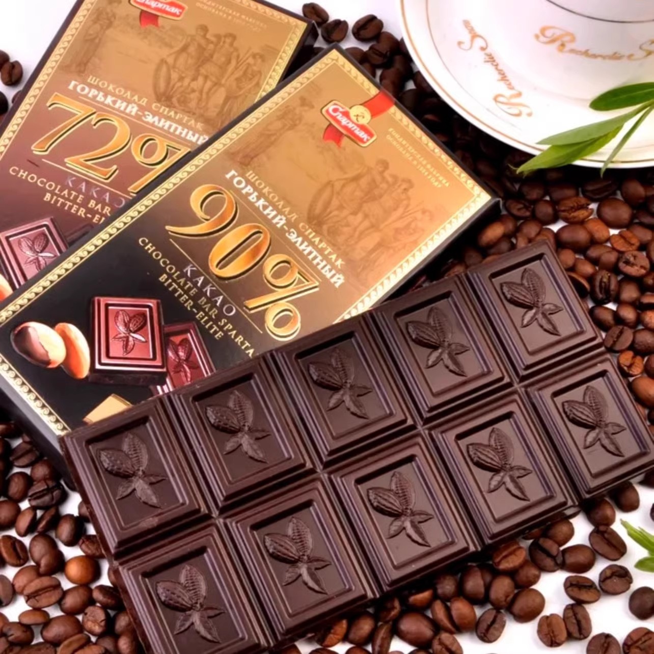 【拍一发三】俄罗斯原装进口斯巴达克纯黑巧克力85克