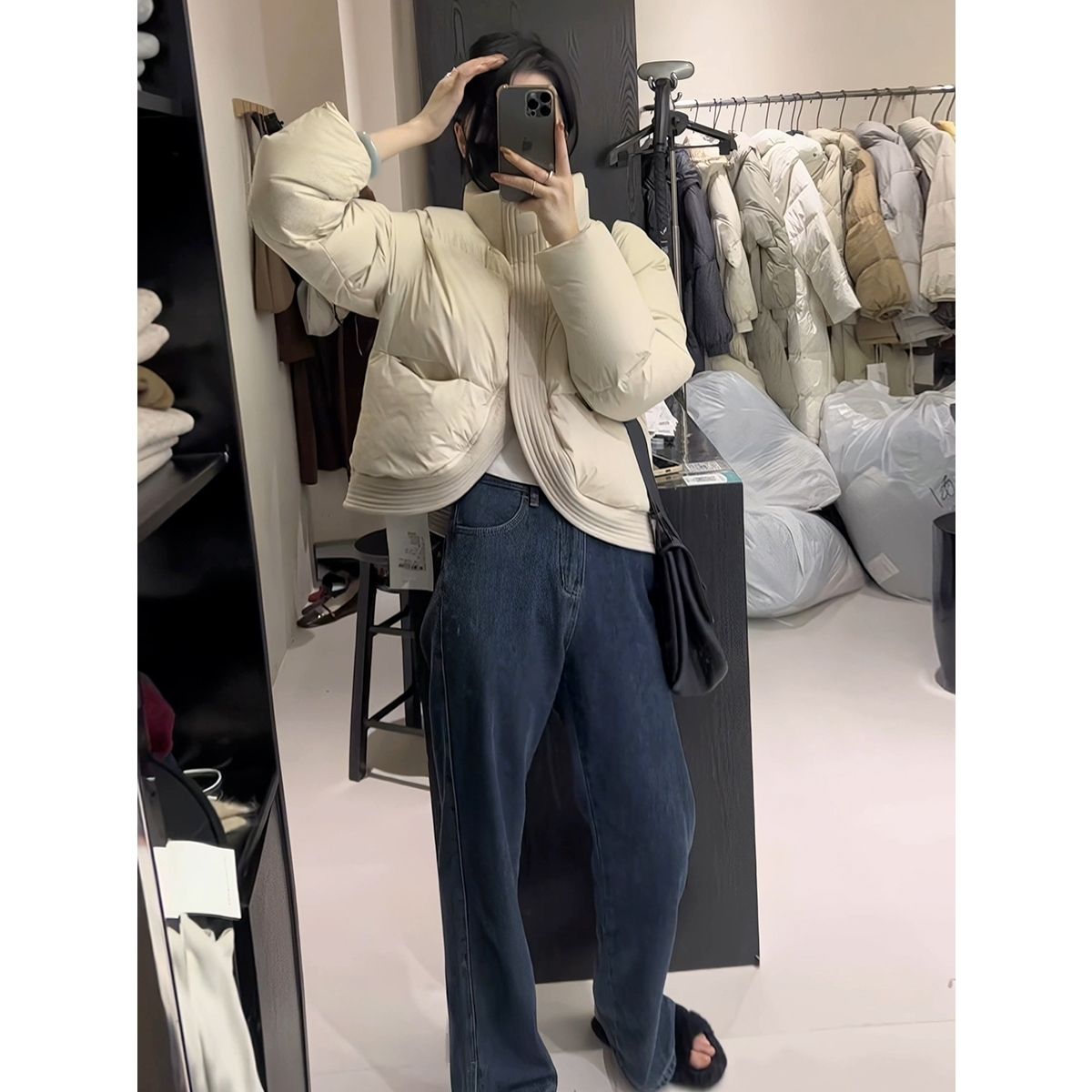 韩版2023年冬新款棉服女短款高端面包服洋气廓形加厚外套潮流