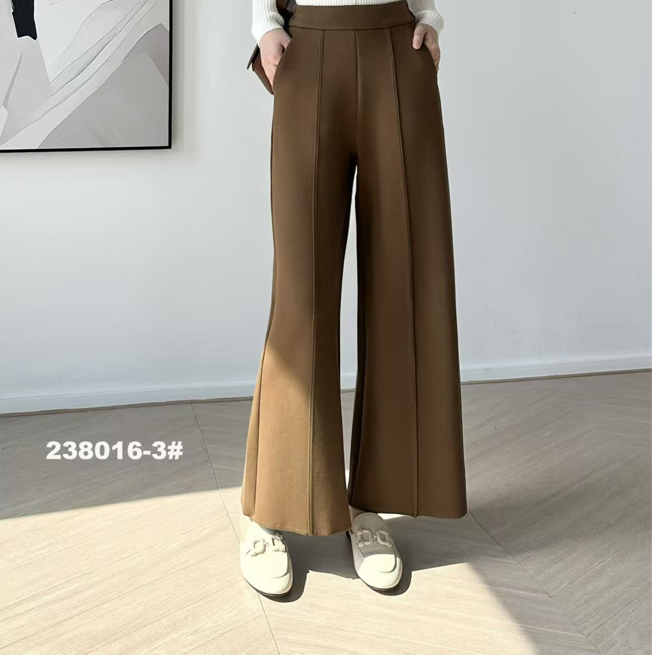 【锦衣服饰】千238016（8016）高腰显瘦垂感阔腿裤