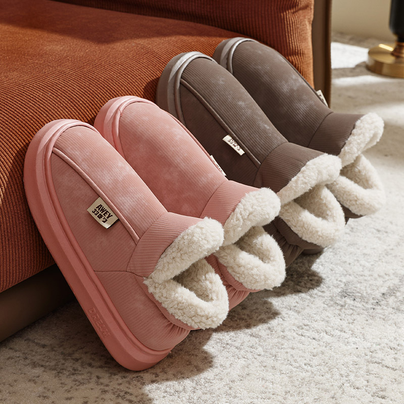 2023新款包跟棉拖鞋女冬天加绒加厚情侣居家外穿防滑高帮棉鞋男士