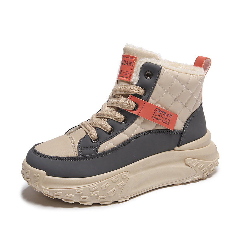 【万达撤柜】高帮厚底小白鞋女秋冬爆款增高百搭运动休闲加绒老爹鞋