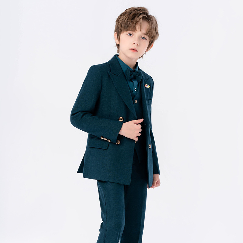 儿童西装套装男童英伦绅士西服花童生日礼服中小童主持钢琴演出服