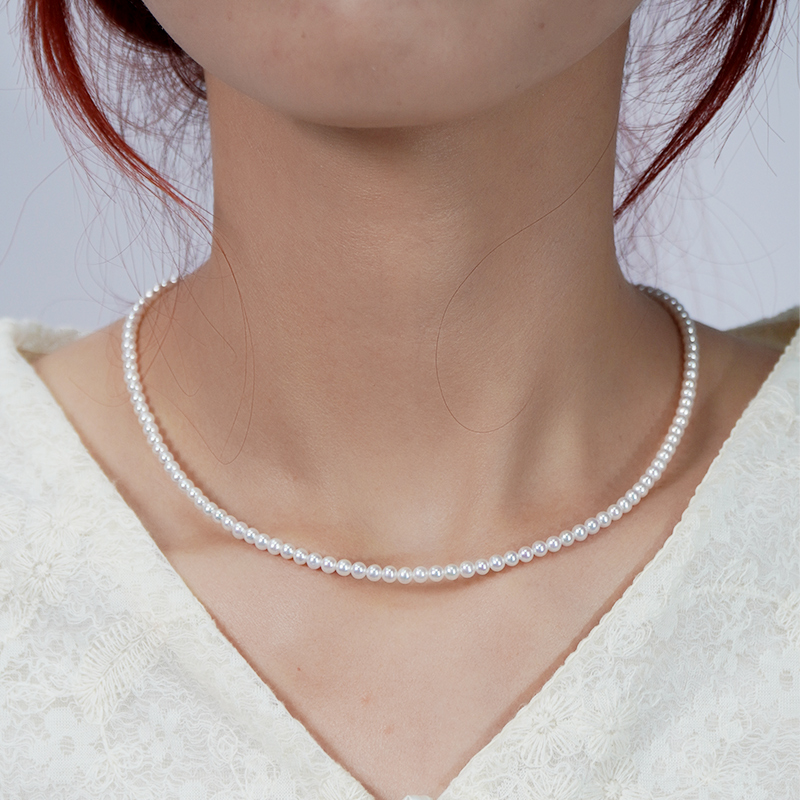 {极白光｝淡水珍珠3-4mm白色精致小米珠百搭珠宝时尚仙女