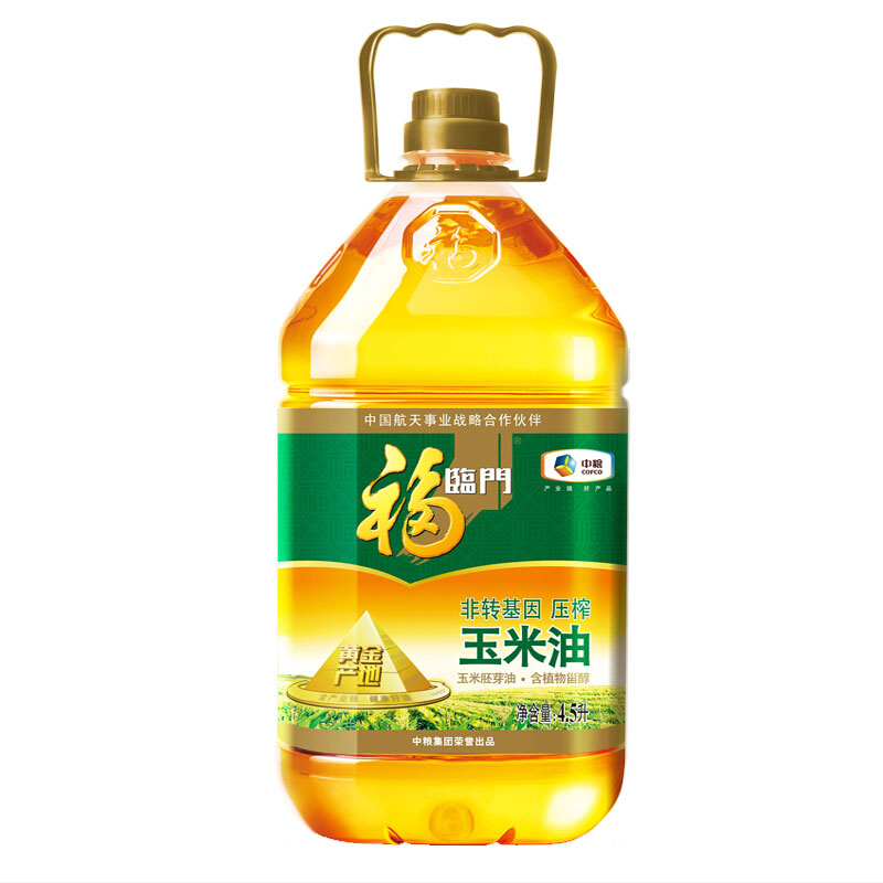 福临门 黄金产地玉米油 4.5L/桶
