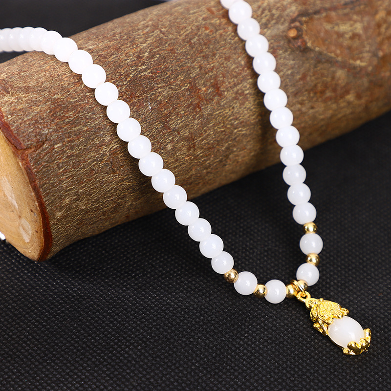 时尚百搭女款仿天然白貔貅项链女士气质轻奢手串简约精致手链