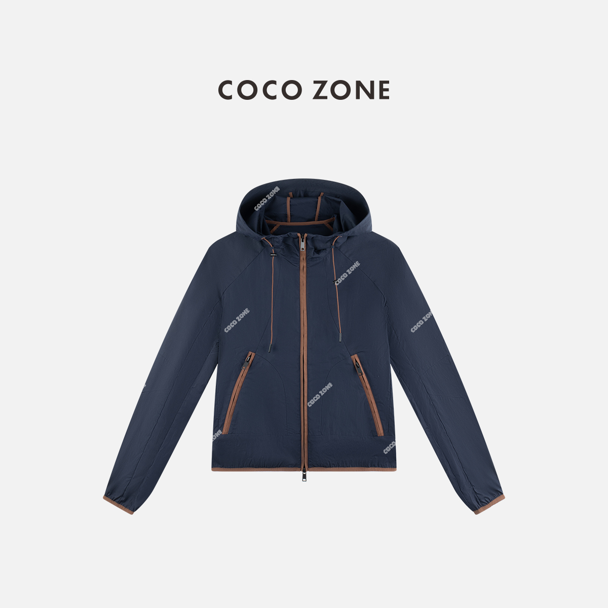 COCO ZONE 刘一一 春秋薄款抽绳连帽外套简约百搭上衣CC2B1160