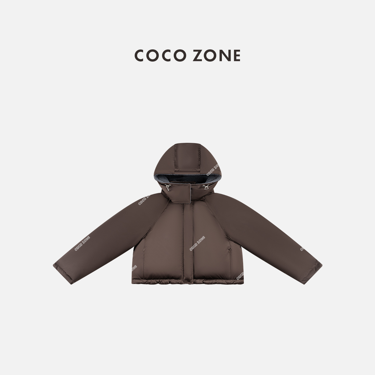 COCO ZONE 刘一一 秋冬90鹅绒复古保暖连帽通勤羽绒服CC2D2572