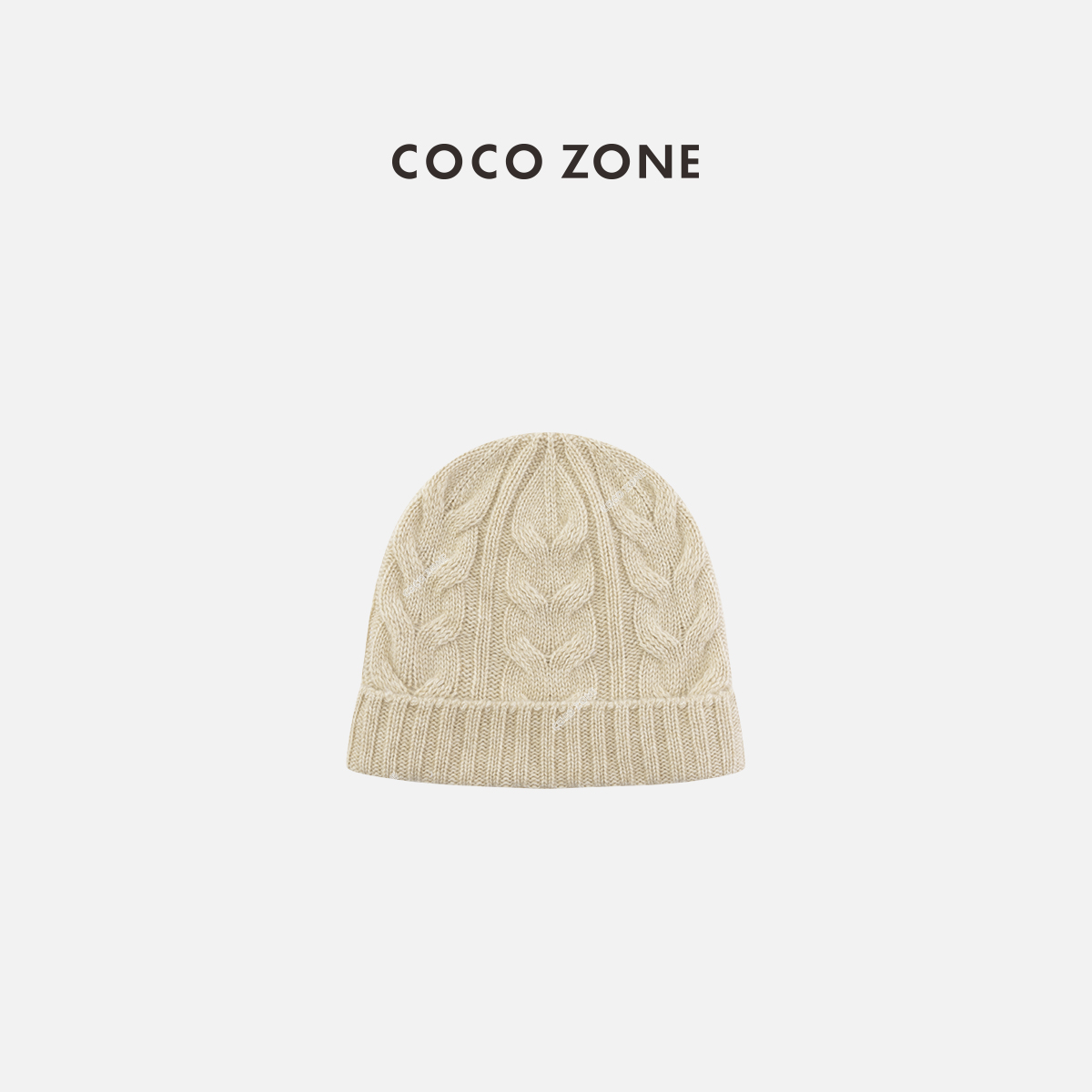 COCO ZONE 刘一一 秋冬季麻花毛线加厚保暖针织帽子 CC2D2407