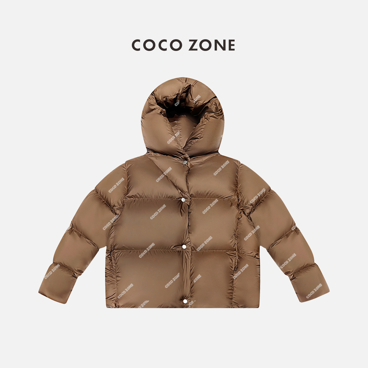 COCO ZONE 刘一一 “泡芙”美拉德90鹅绒连帽保暖羽绒服CC2D3136