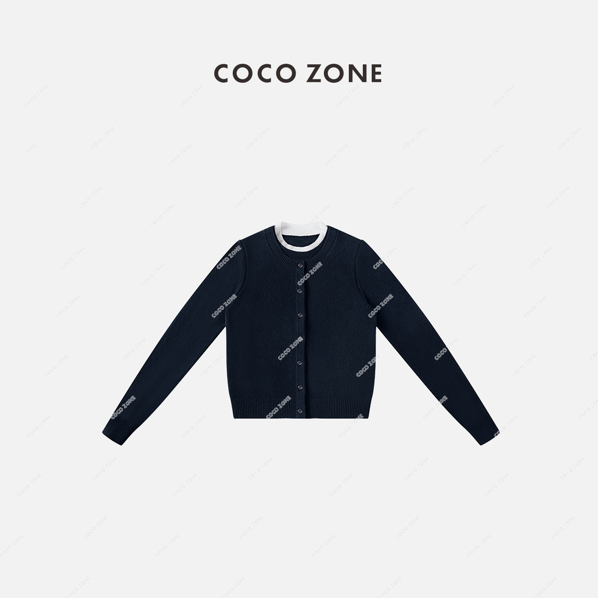 COCO ZONE 刘一一 100羊毛“缪女孩”可开衫软糯修身针织衫23C19923