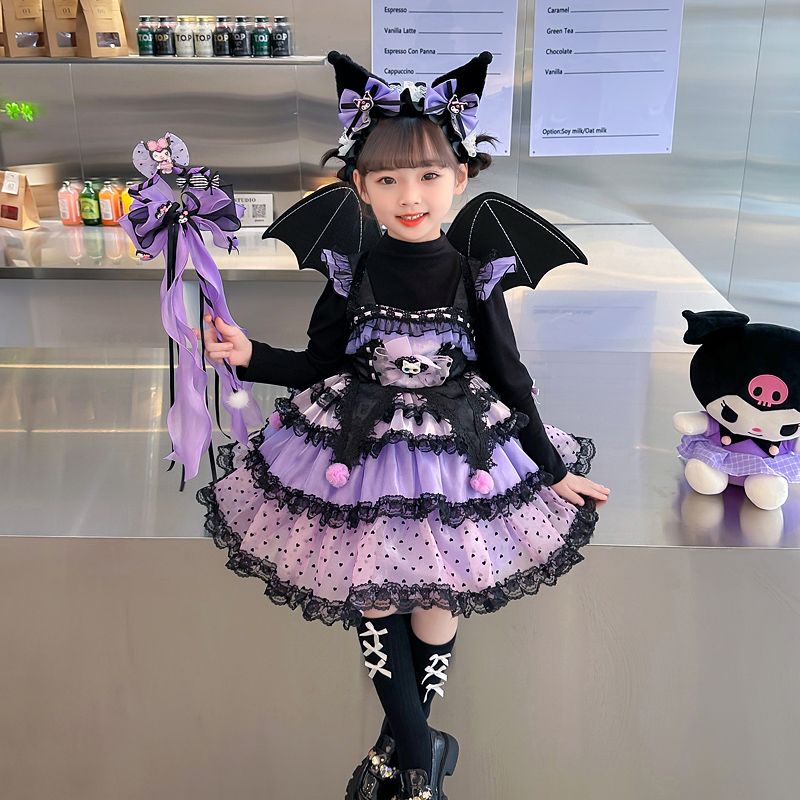 库洛米衣服女童裙子秋冬季圣诞节服装儿童洛丽塔小女孩生日公主裙
