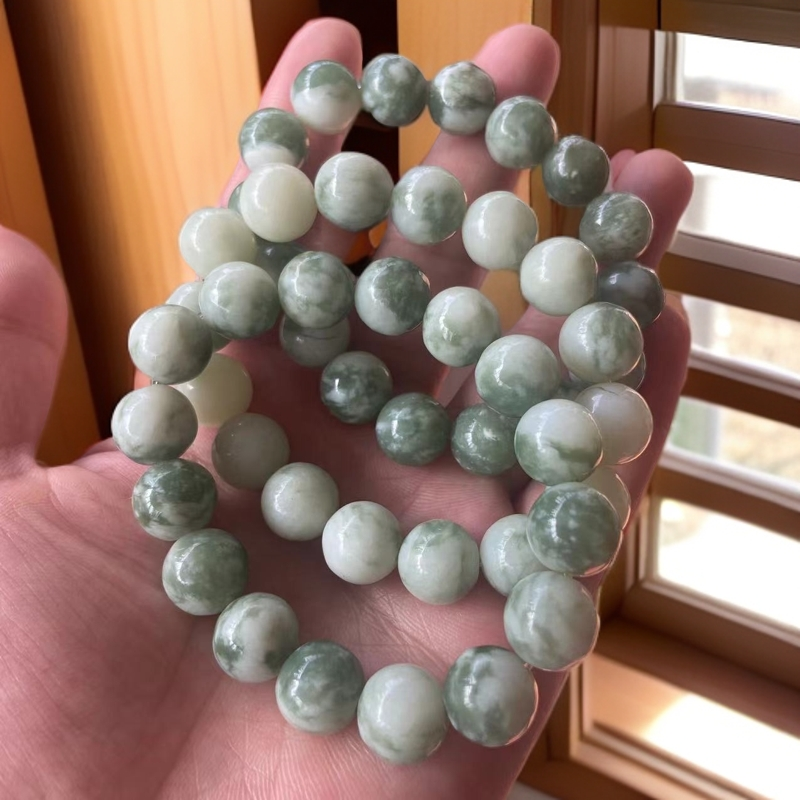 秒杀天然岫玉老油翠手串男女多样性随机发一情侣玉手串