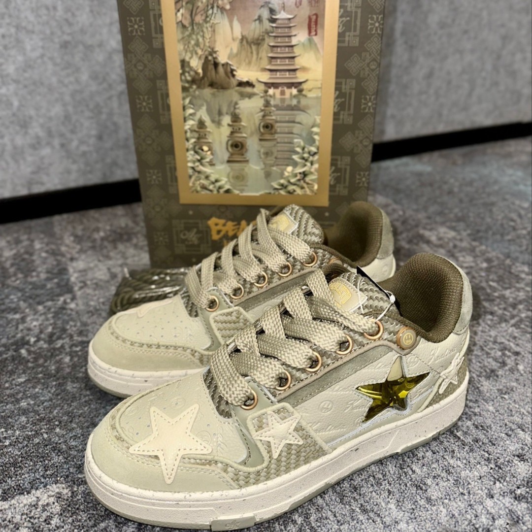 Kaa lixto Beaster情侣联名星星鞋新品透气百搭板鞋西湖龙井板鞋