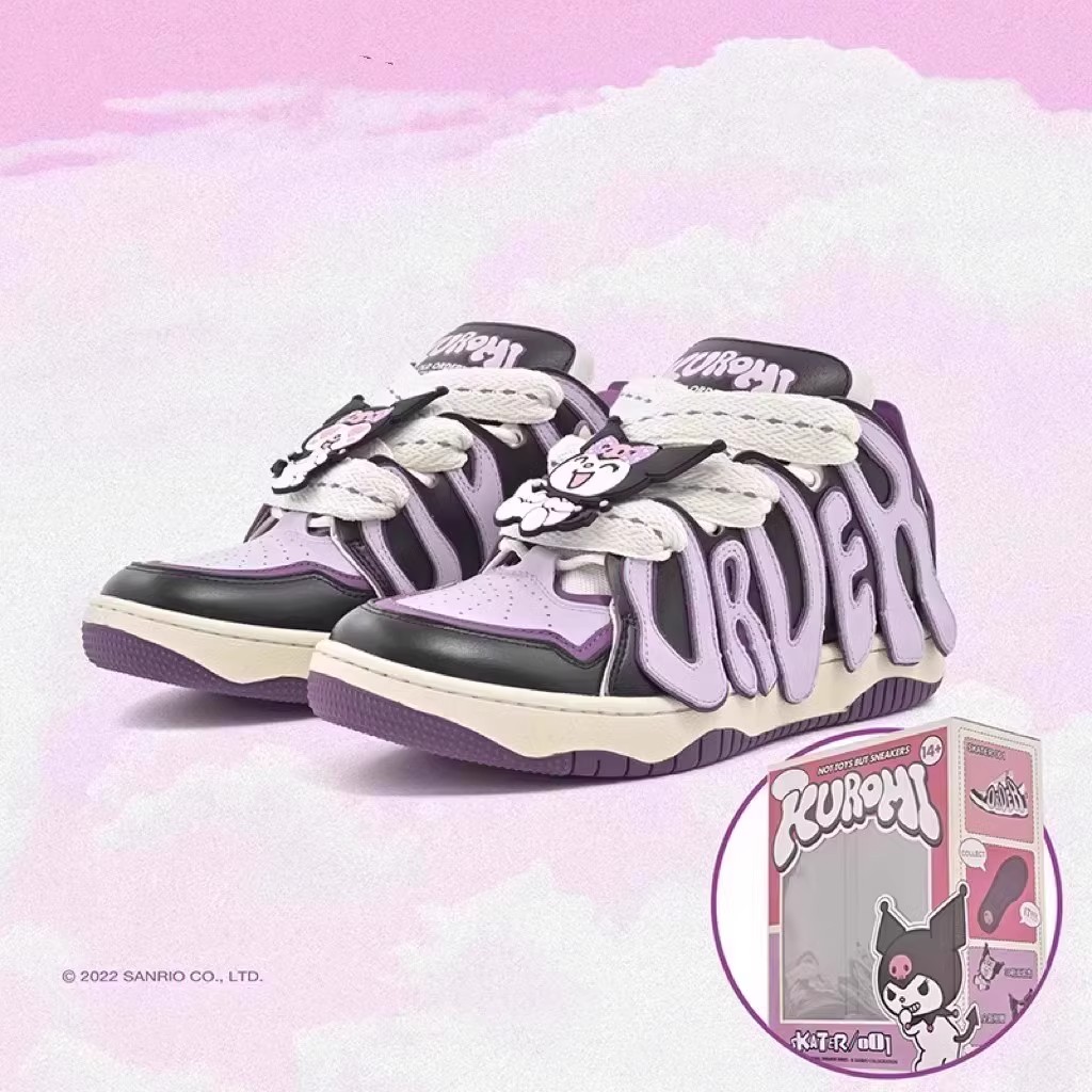 OLD X SANRIO Kuromi SKATER 001库洛米联名面包滑板鞋百搭