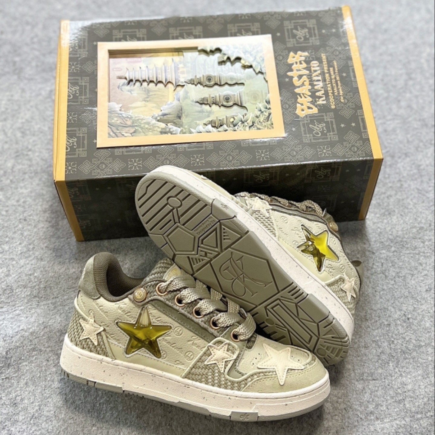 Kaa lixto Beaster新品透气百搭板鞋西湖龙井星星鞋情侣联名板鞋