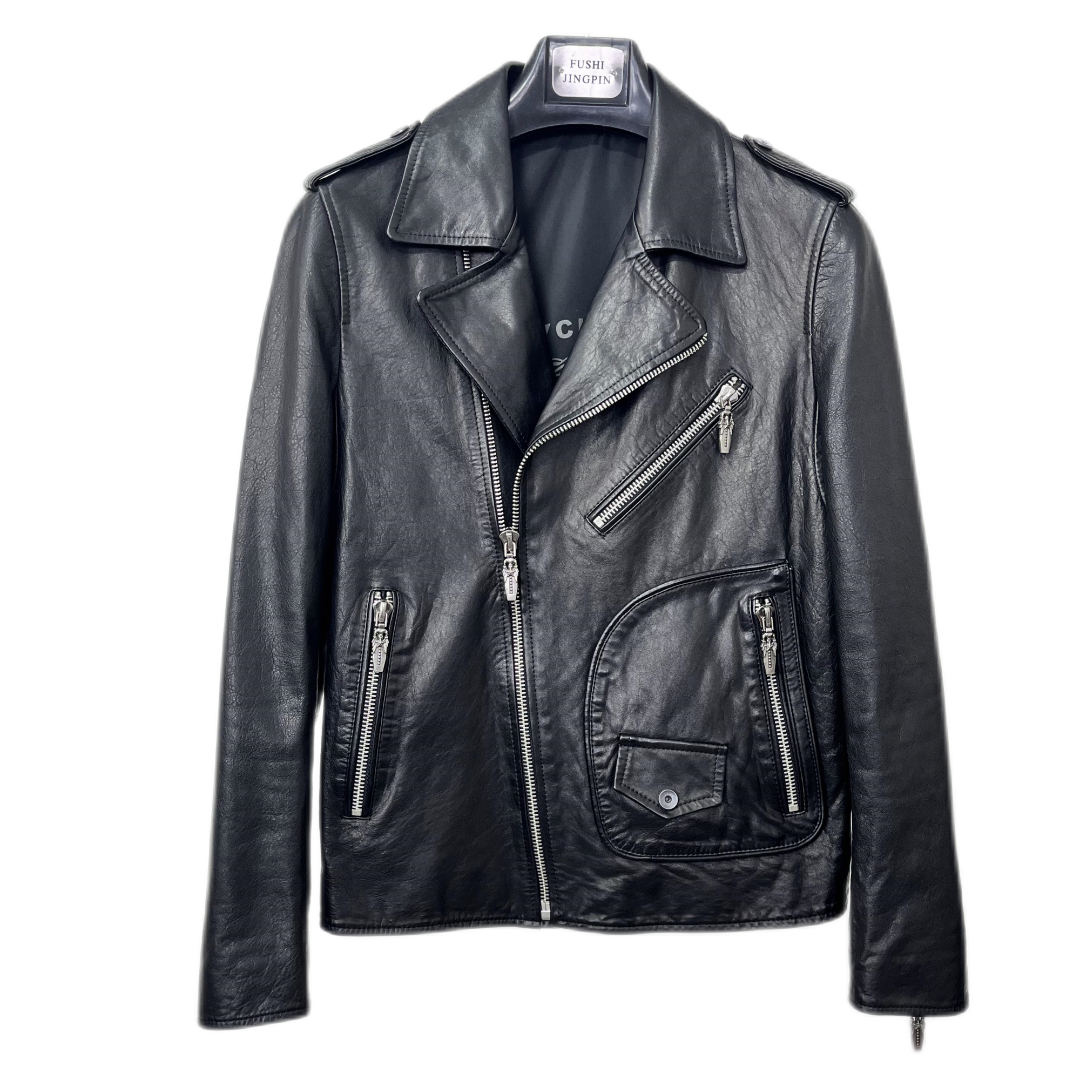 【ALT】2017秋冬男士绵羊皮油蜡机车时尚款真皮外套