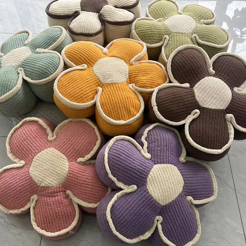 四季通用花朵绒花瓣立体坐垫卧室沙发地板飘窗台坐垫毛绒坐垫可爱