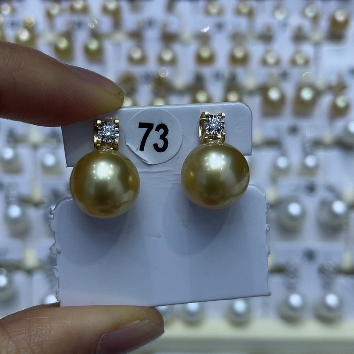 【闪购商品】海水珍珠耳饰18K金镶嵌
