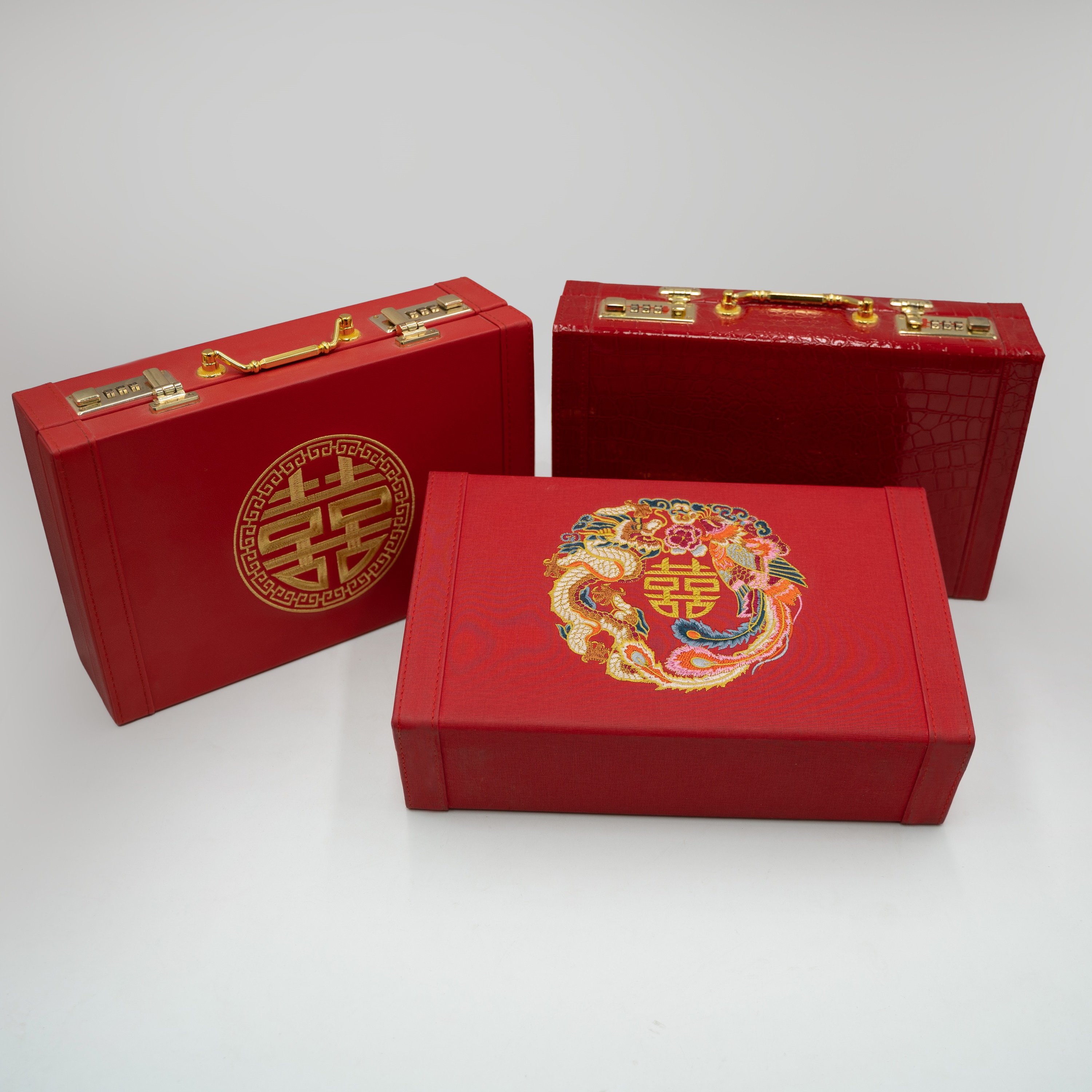结婚礼金箱订婚过彩礼陪嫁中式商场长款现金礼盒聘金箱提亲婚礼