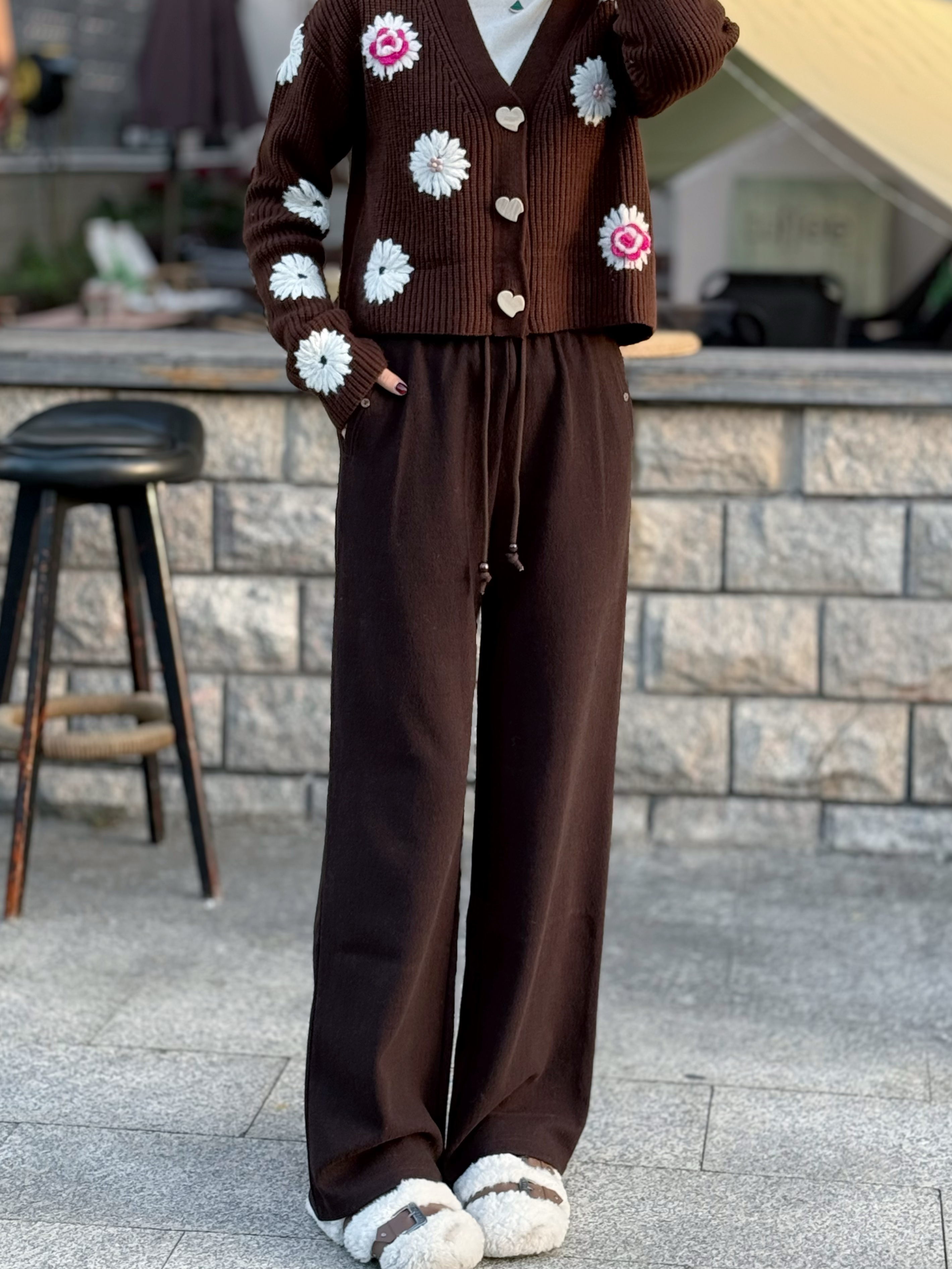 设计师品牌 白色梨花裤