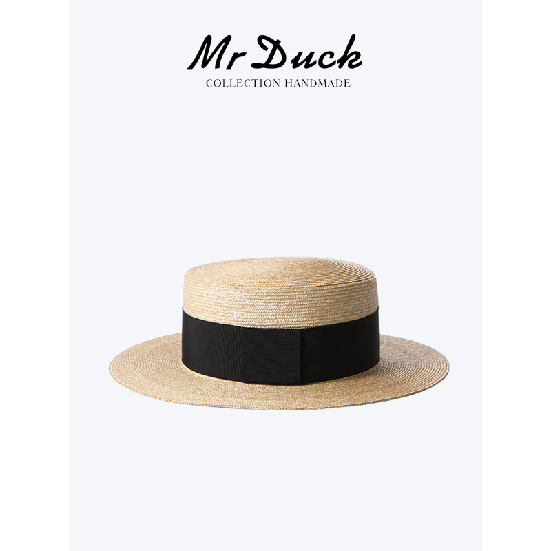 【余书专属】奢品超细典藏麦秆草平顶帽夏季出游度假夏季平顶草帽