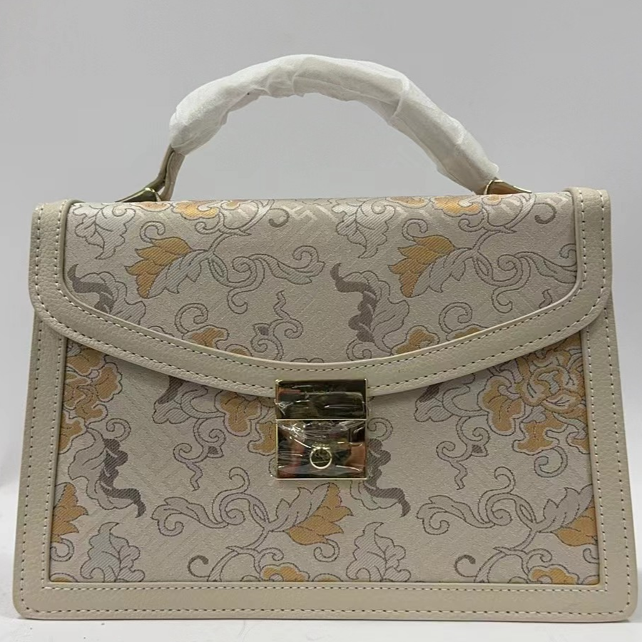 宋锦【万寿牡丹斜挎手提包】花位随机民族风气质手提时尚女包275