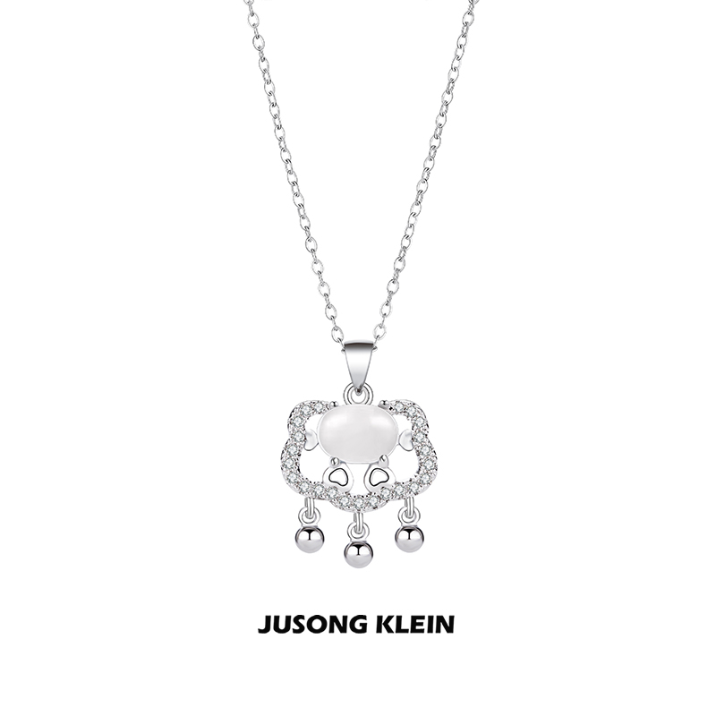 Jusong klein 钛钢项链 平安锁项链轻奢时尚小众简约长命锁锁骨链