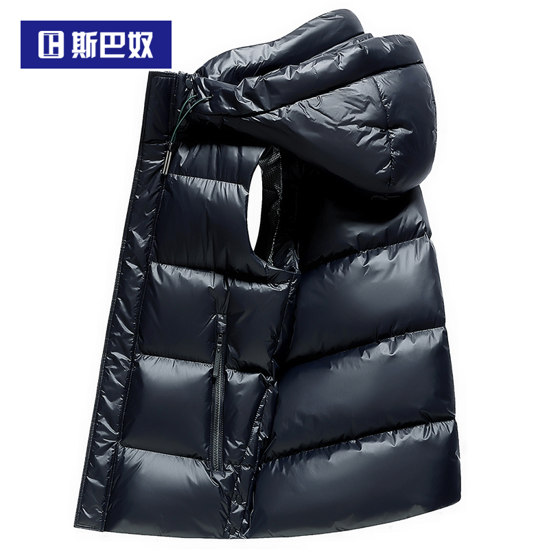 斯巴奴羽绒服马甲男2024秋冬季新款保暖鸭绒坎肩背心外穿男装外套