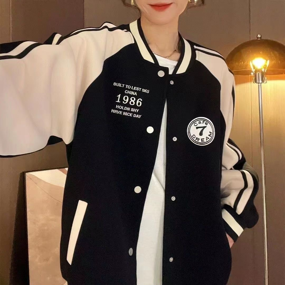 春夏款棒球服防晒薄款外套情侣学生春秋夹克宽松百搭夹克小香风