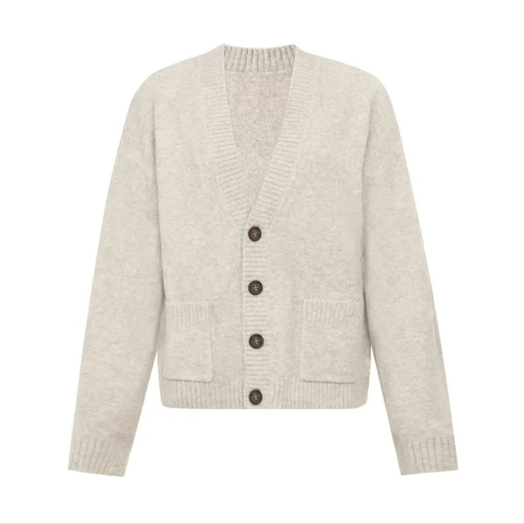 DEEP BREATH深呼吸长袖纯色口袋时尚经典秋冬针织开衫A401065