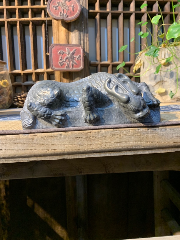 青石吸水兽禅意桌面摆件空间陈设