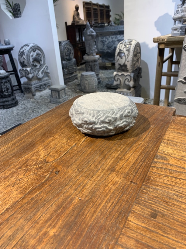 天然青石祥云鼓垫底座复古茶道壶垫主人杯家居饰品