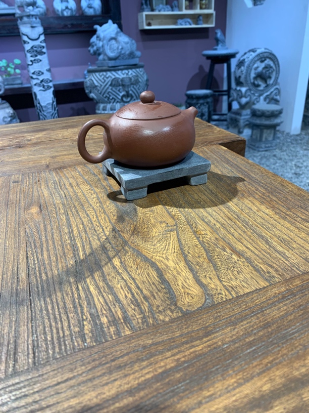 青石手工壶承小方桌垫底座杯托乔迁送礼家居摆件