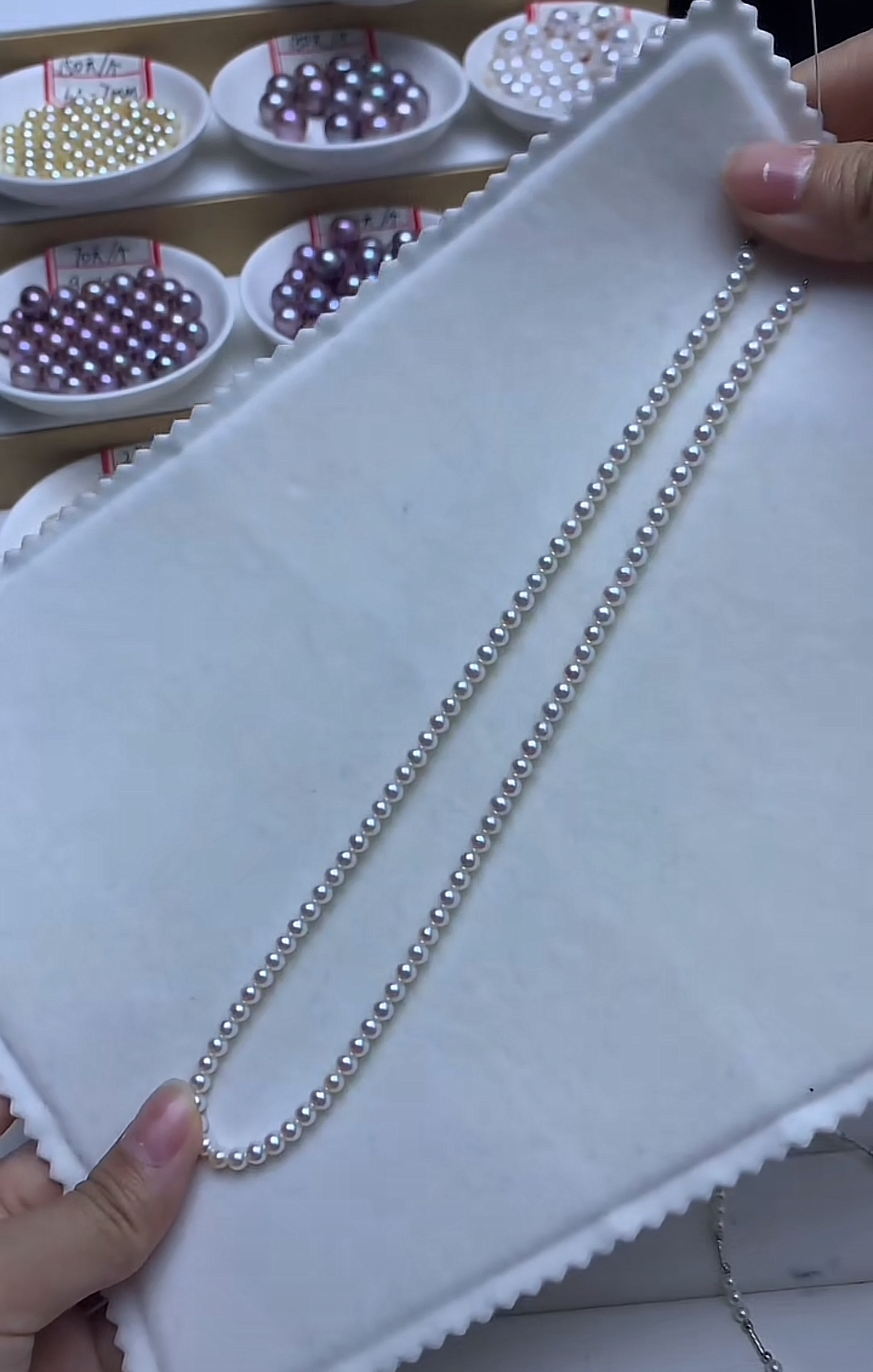 淡水珍珠 淡水ak小米链4-5mm s925银胖爱心延长链