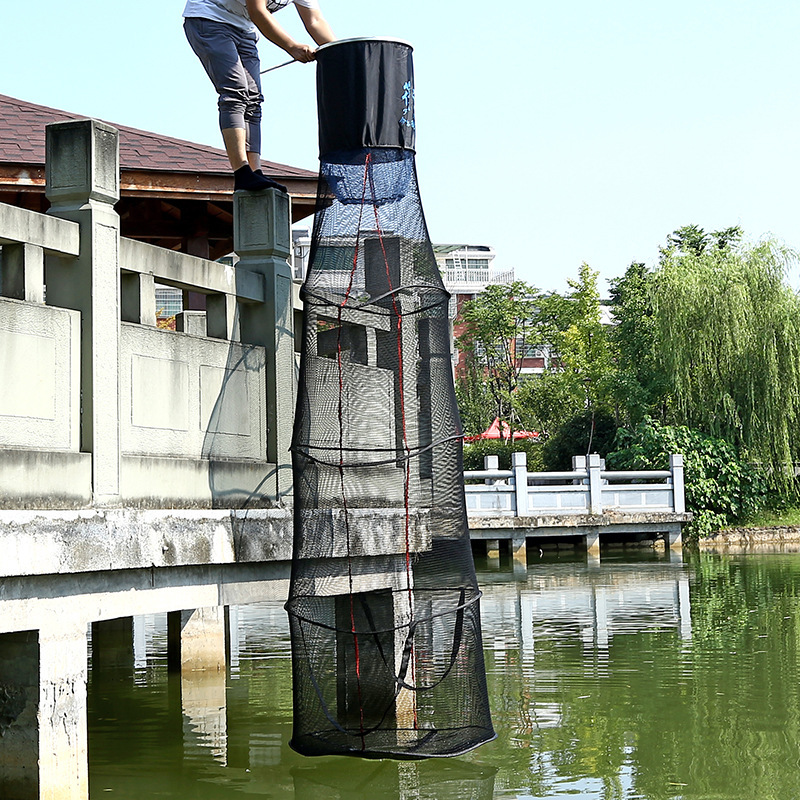筏道渔护 速干筏钓渔护 防挂活鱼渔网装鱼网 超轻喇叭鱼护3米