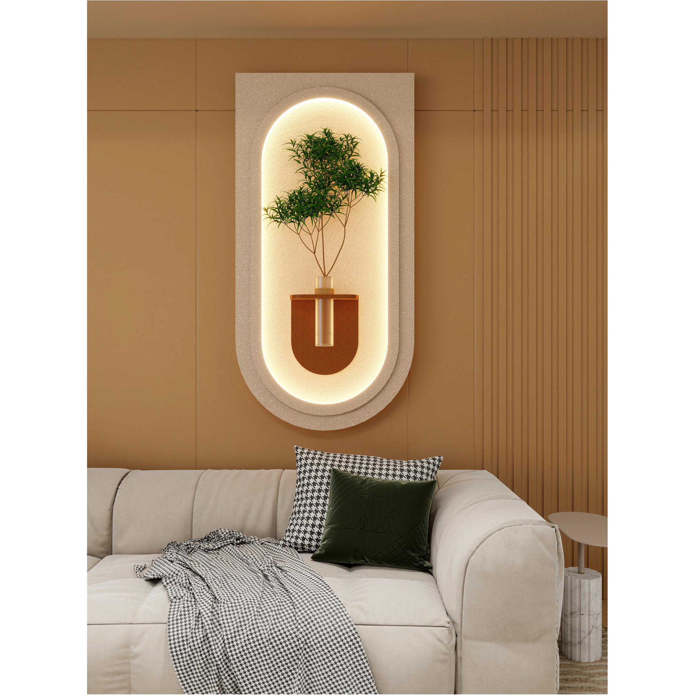 水培绿植装饰画墙壁灯入户玄关客厅背景墙书房艺术挂画新款高端