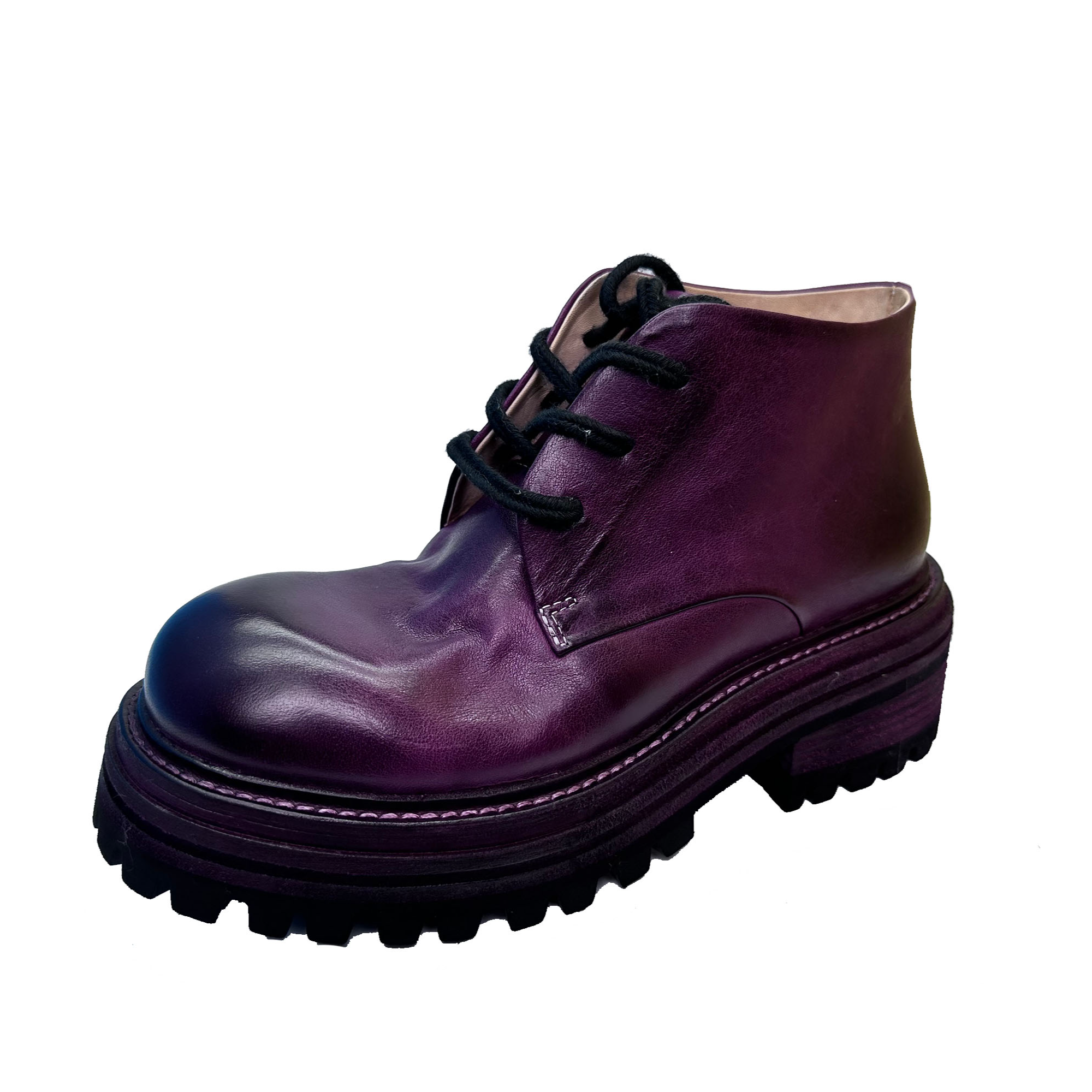 GUQI&LUXI2024秋冬厚底新款复古做旧水洗马丁靴时尚休闲百搭女士