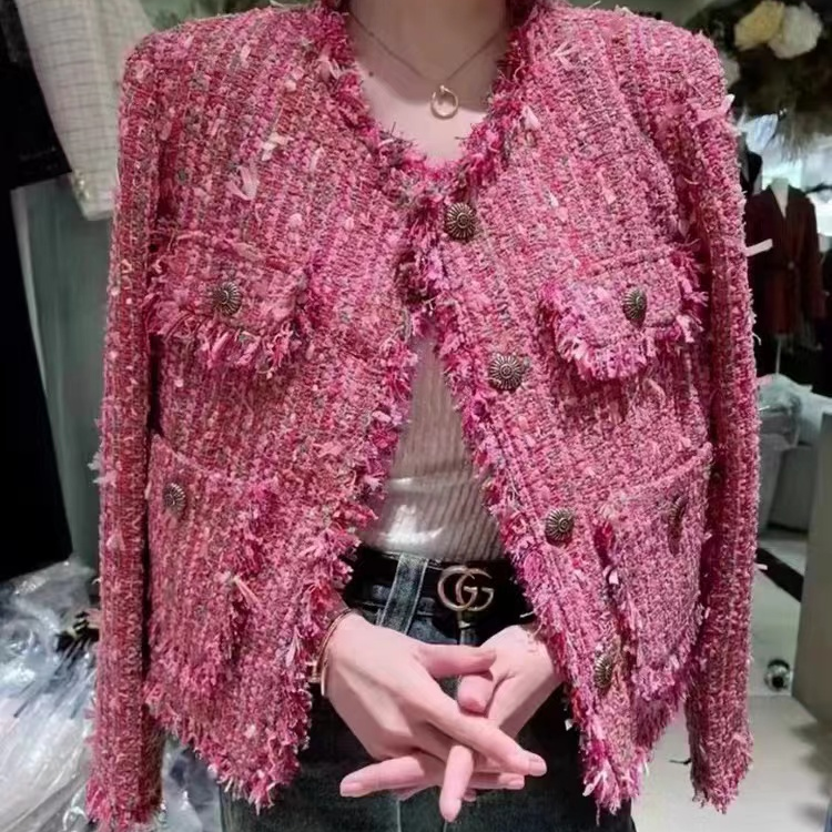 【高端定制】2024秋季新款(枫树林长袖)编织洋气小香风上衣女外套2