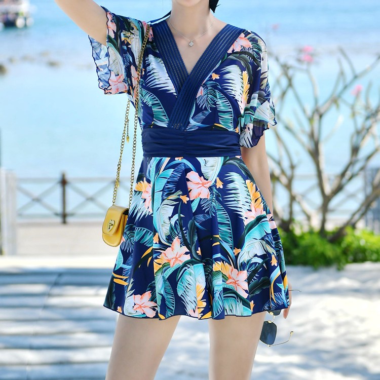 卡洛诗丹波贵妇遮肉显瘦温泉大气内涵连体大码女款游泳衣女款