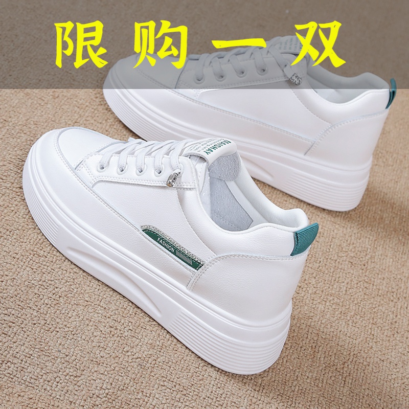 红蜻蜓牌内增高小白鞋女2023新款春夏超火爆款休闲板鞋松糕厚底