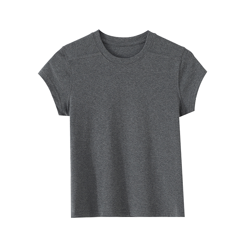 UHD马蹄子 纯色正肩T紧身显瘦 拉架棉面料高弹力 夏季极简风穿搭