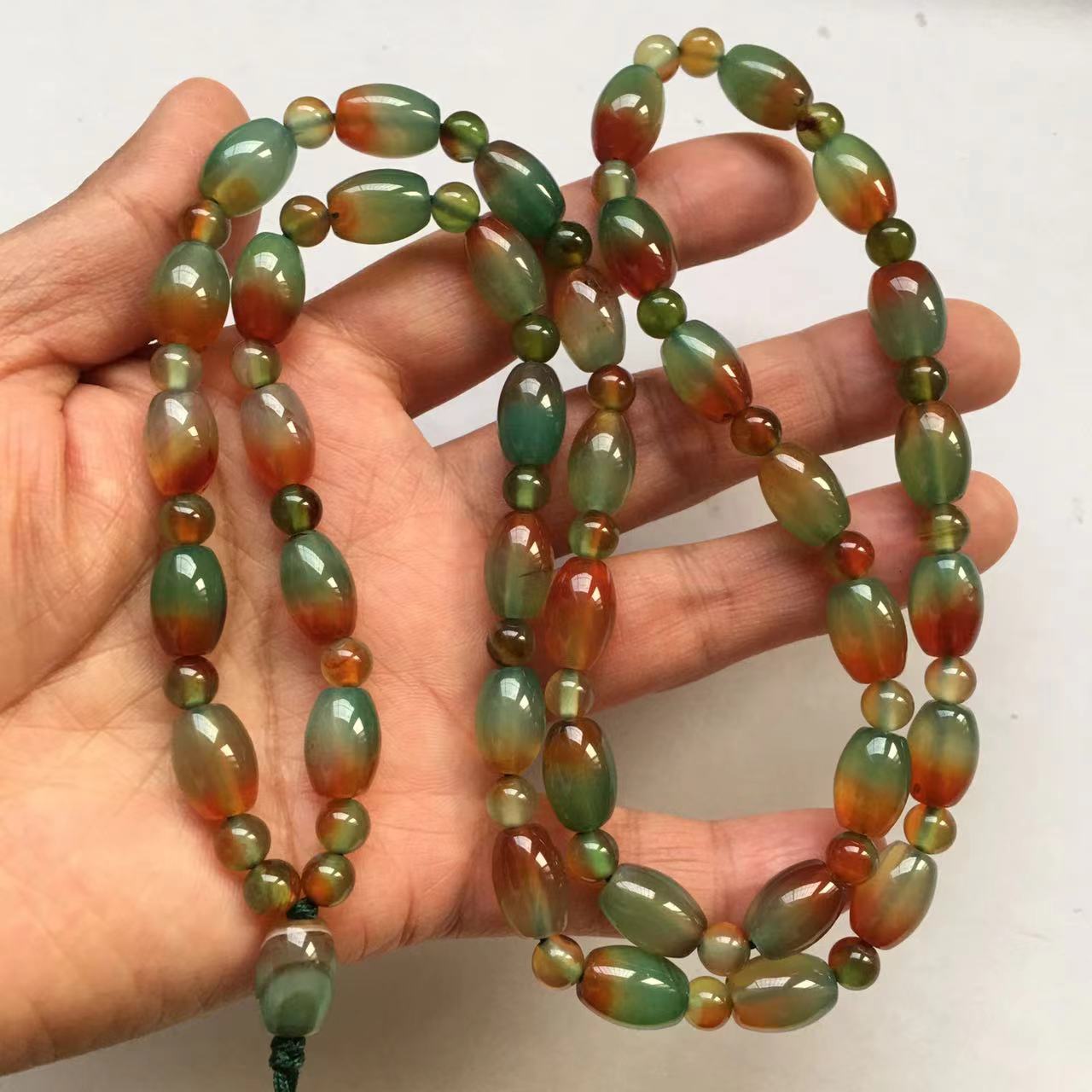 福利多彩玛瑙民族风珠链毛衣链时尚百搭米珠吊坠绳链