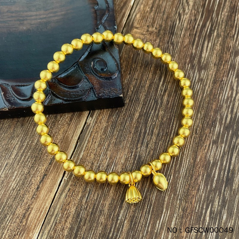 足金古法两世欢手串